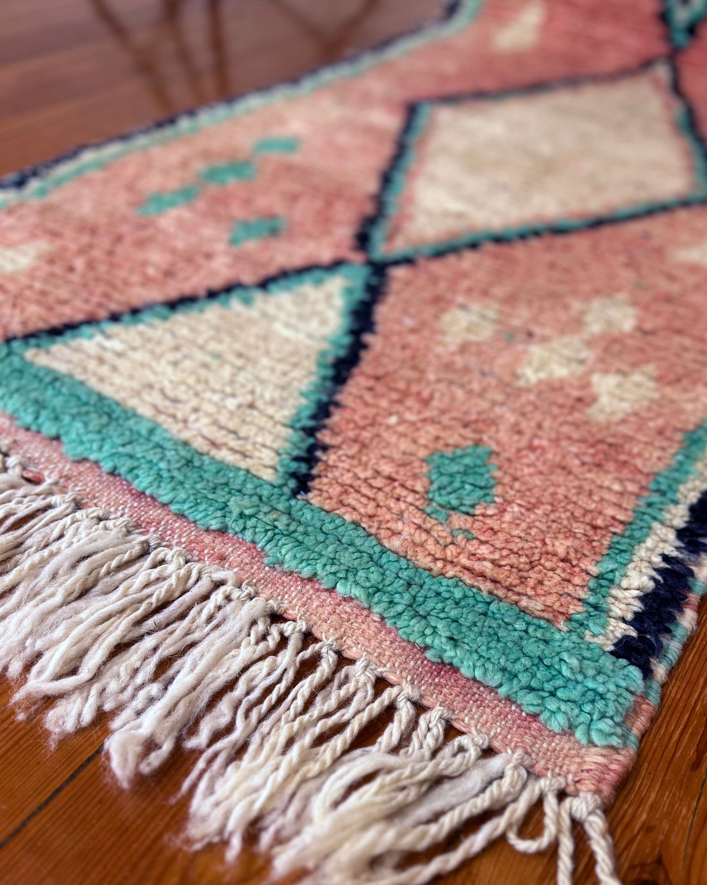 Diamond Boujad Runner; 300 x 76 cm (Moroccan Berber Carpet)