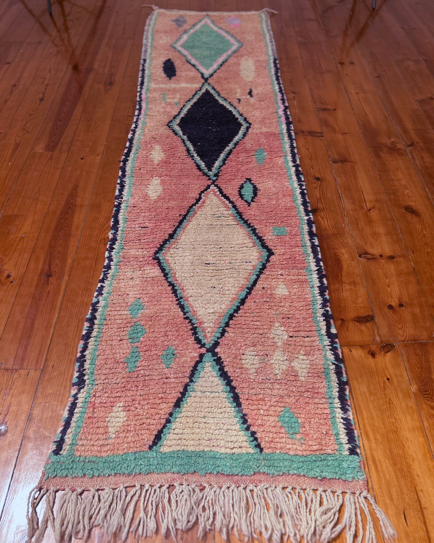 Diamond Boujad Runner; 300 x 76 cm (Moroccan Berber Carpet)