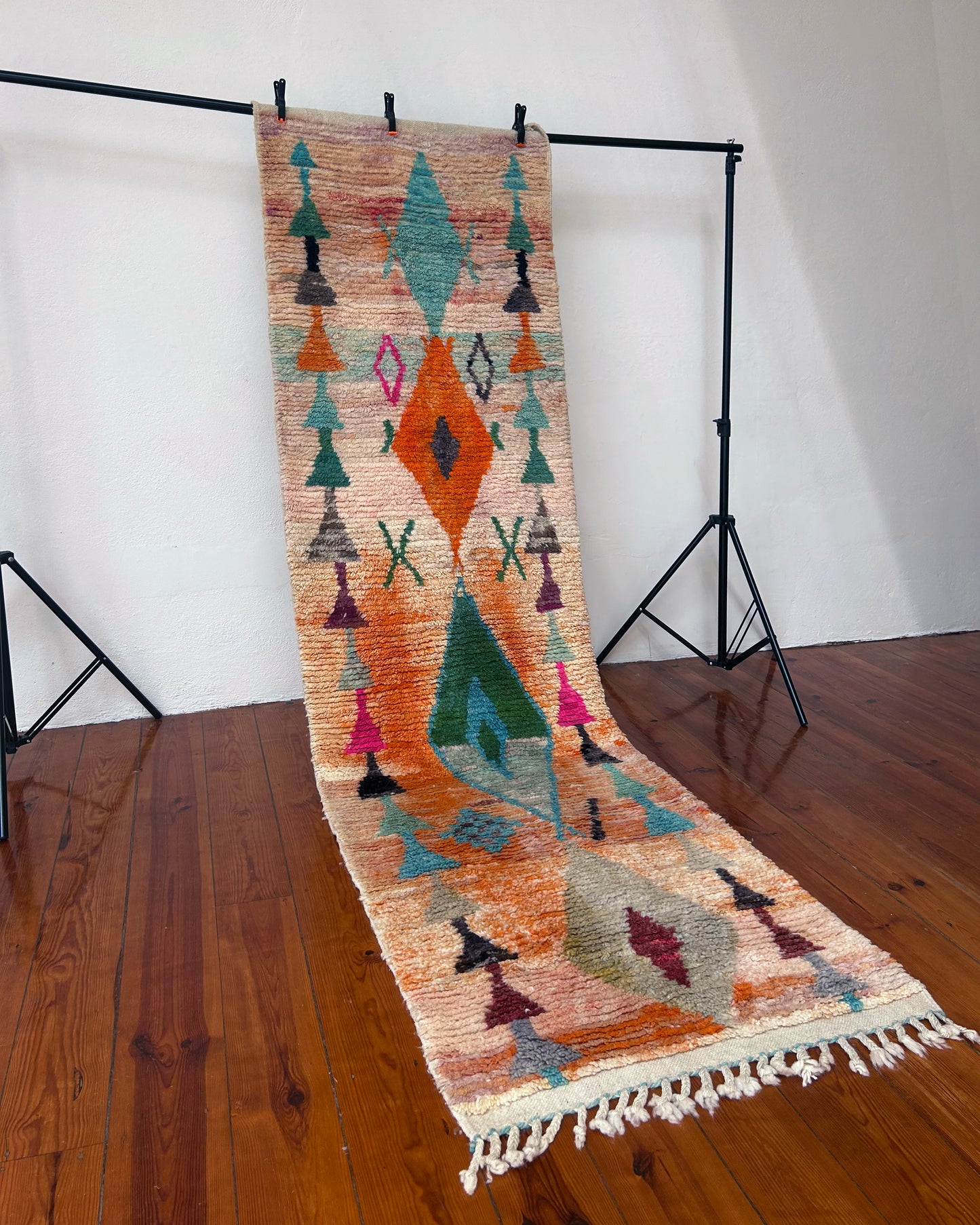 Orange Boujad Runner; 300 x 85 cm (Moroccan Berber Carpet)