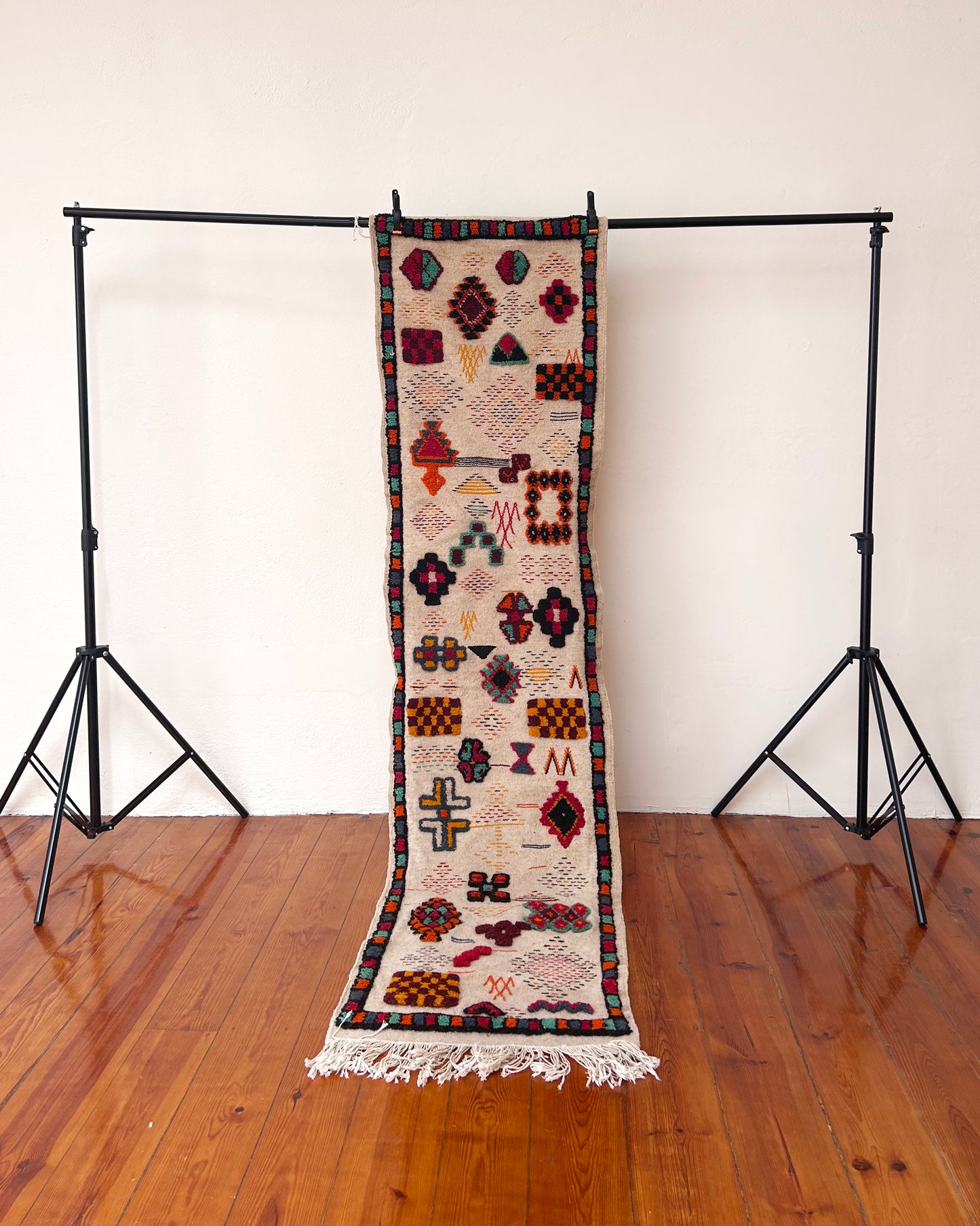 Taznakht Flat-Weave Moroccan Runner; 255 x 61 cm (Berber Carpet)