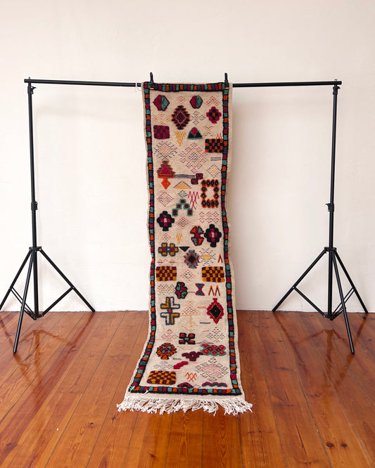 Taznakht Flat-Weave Moroccan Runner; 255 x 61 cm (Berber Carpet)