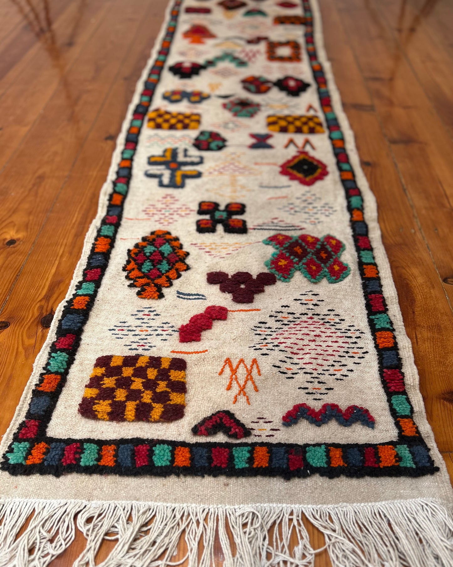 Taznakht Flat-Weave Moroccan Runner; 255 x 61 cm (Berber Carpet)