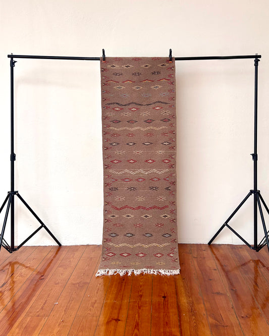 Taznakht Flat-Weave Runner; 197 x 68 cm (Moroccan Berber Carpet)