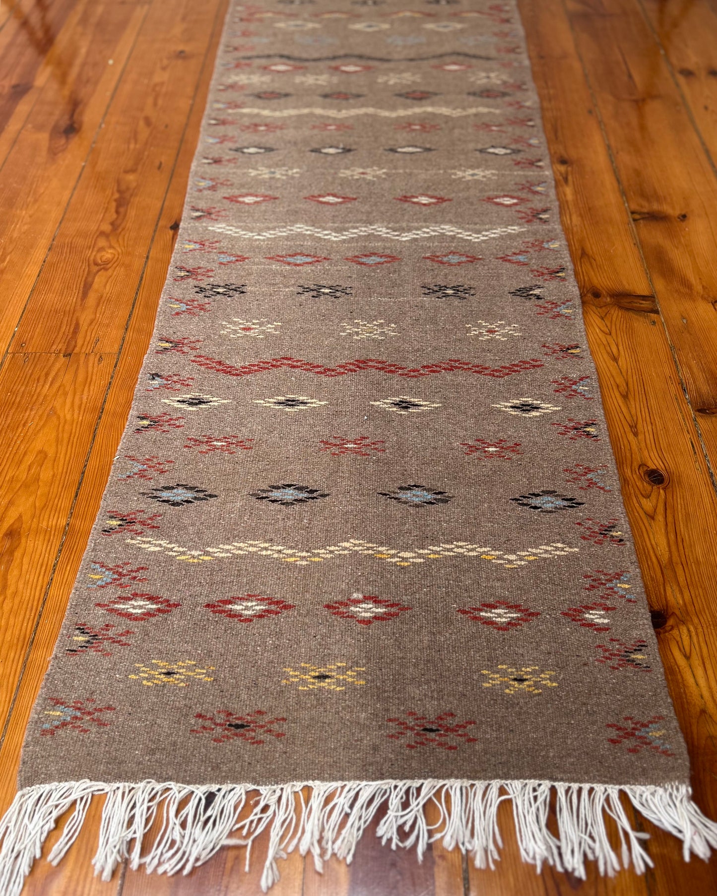 Taznakht Flat-Weave Runner; 197 x 68 cm (Moroccan Berber Carpet)