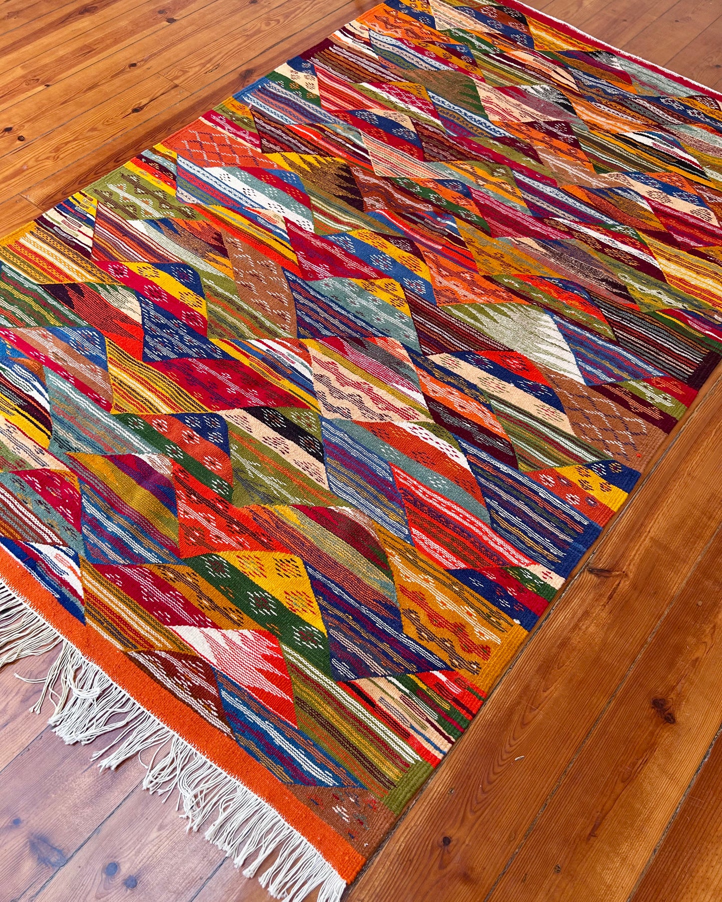 Taznakht Flat-Weave Rug; 244 x 155 cm (Moroccan Berber Carpet)