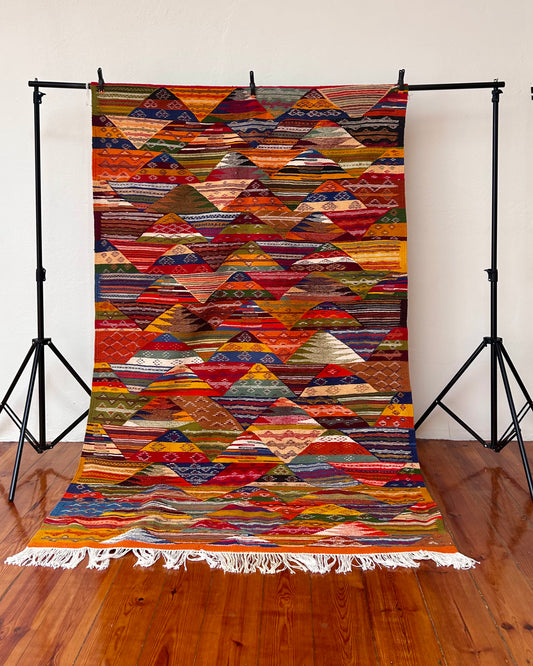 Taznakht Flat-Weave Rug; 244 x 155 cm (Moroccan Berber Carpet)