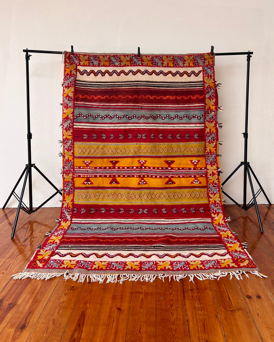 Taznakht Flat-Weave Rug; 250 x 160 cm (Moroccan Berber Carpet)