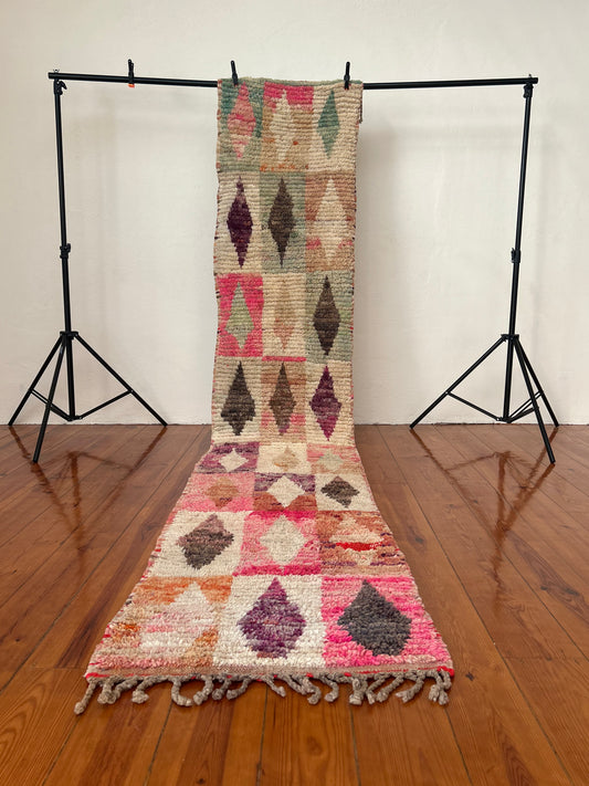 Multi Coloured Diamond Boujad Runner; 350 x 70 cm