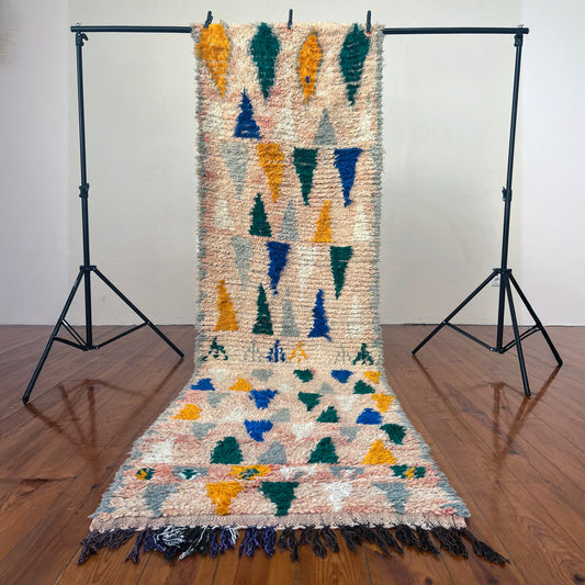 Multi Coloured Boujad Runner; 315 x 95 cm (Moroccan Berber Carpet)
