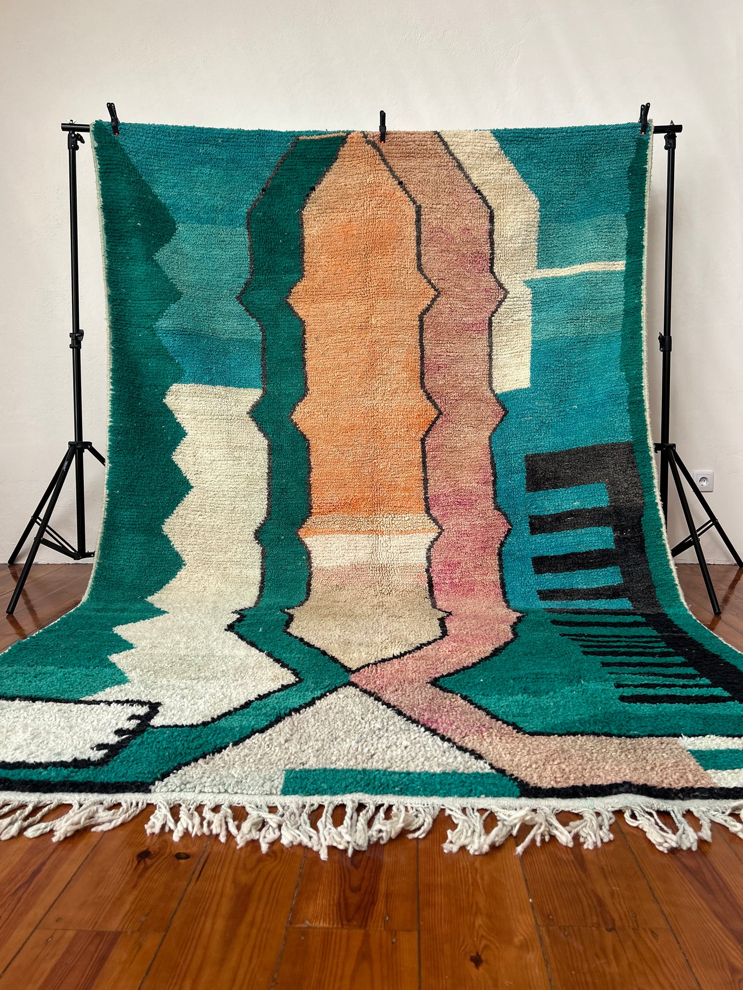 Boujad Turquoise Abstract Moroccan Rug