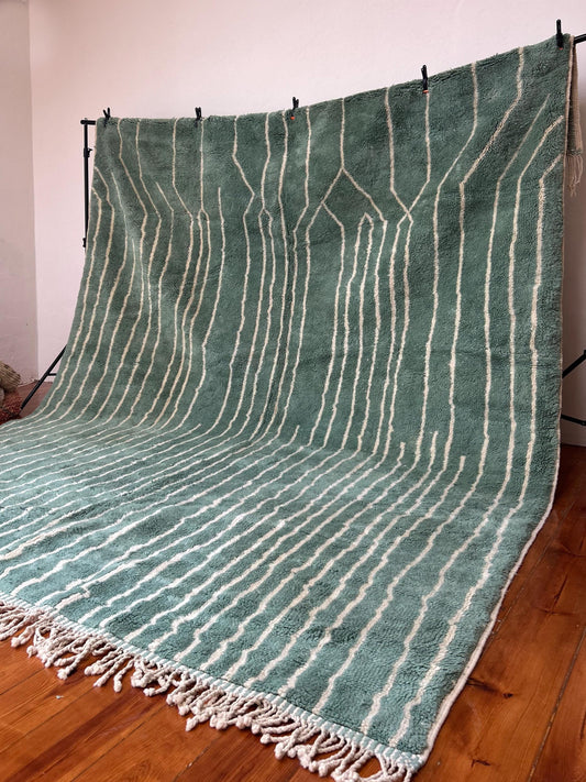 Green Beni Mrirt Moroccan Rug Berber Carpet Tapis