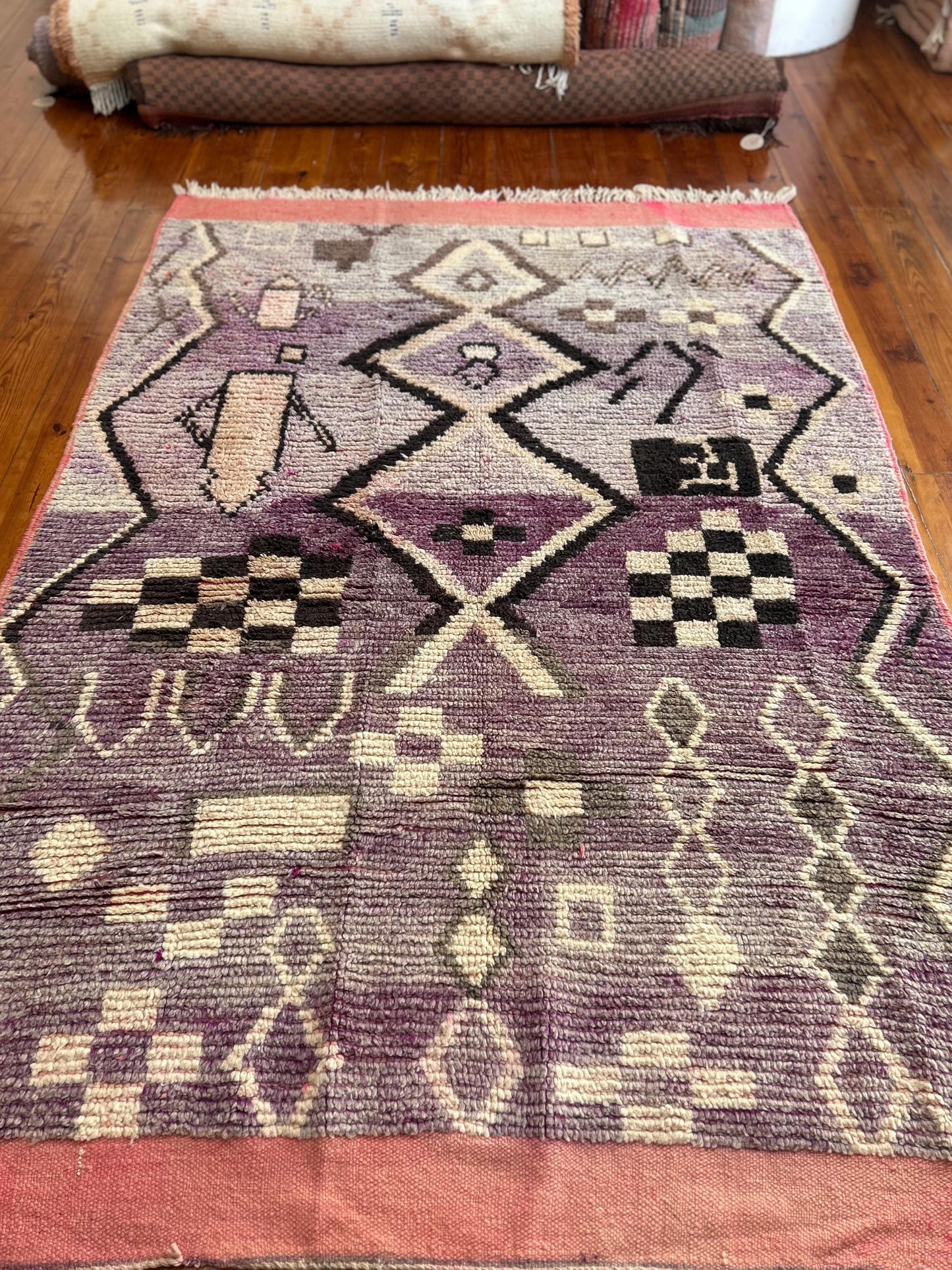 Purple Moroccan Boujad Rug; 245 x 165 cm