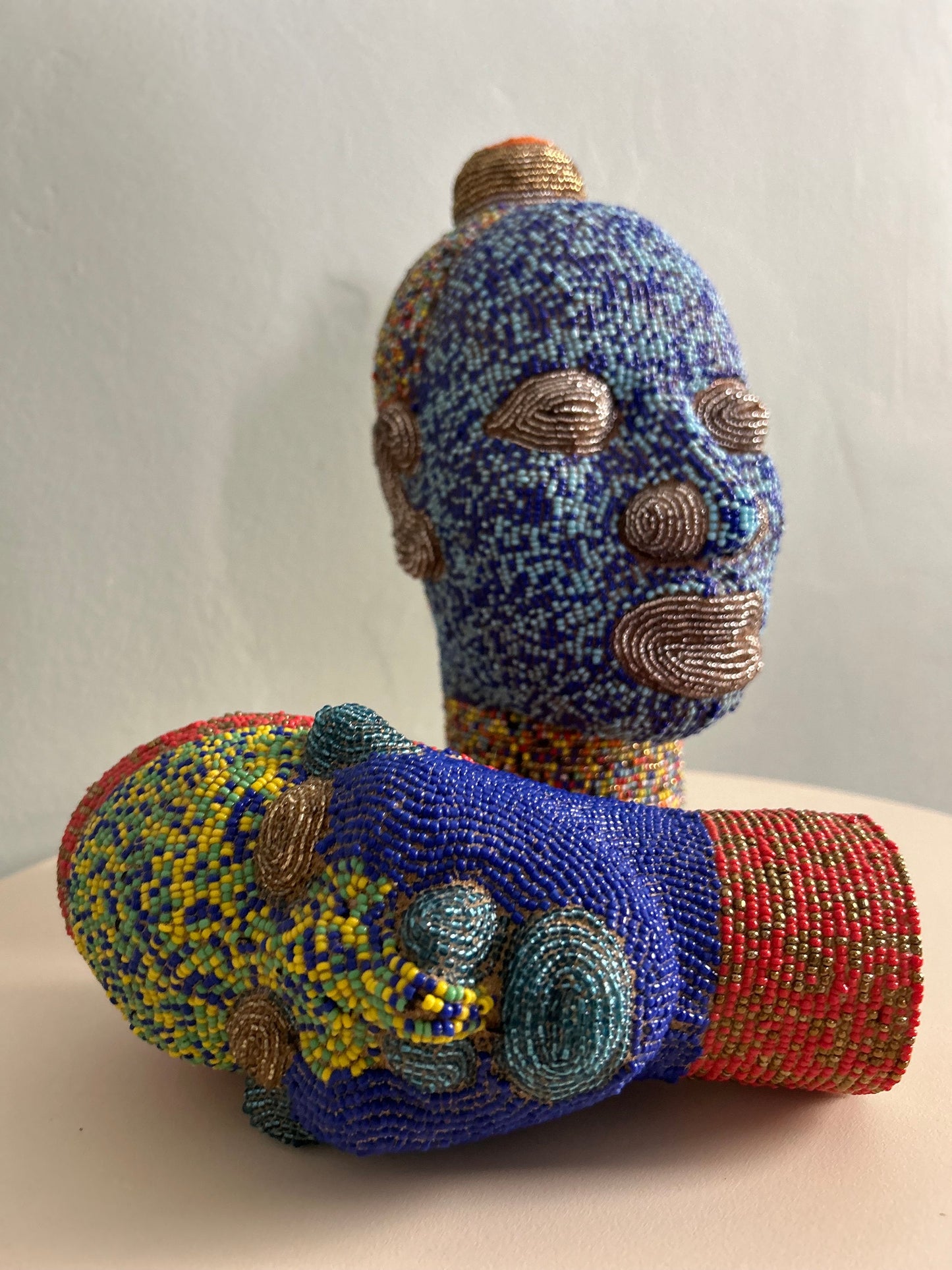 Unique Multicoloured Cameroon Beaded Head