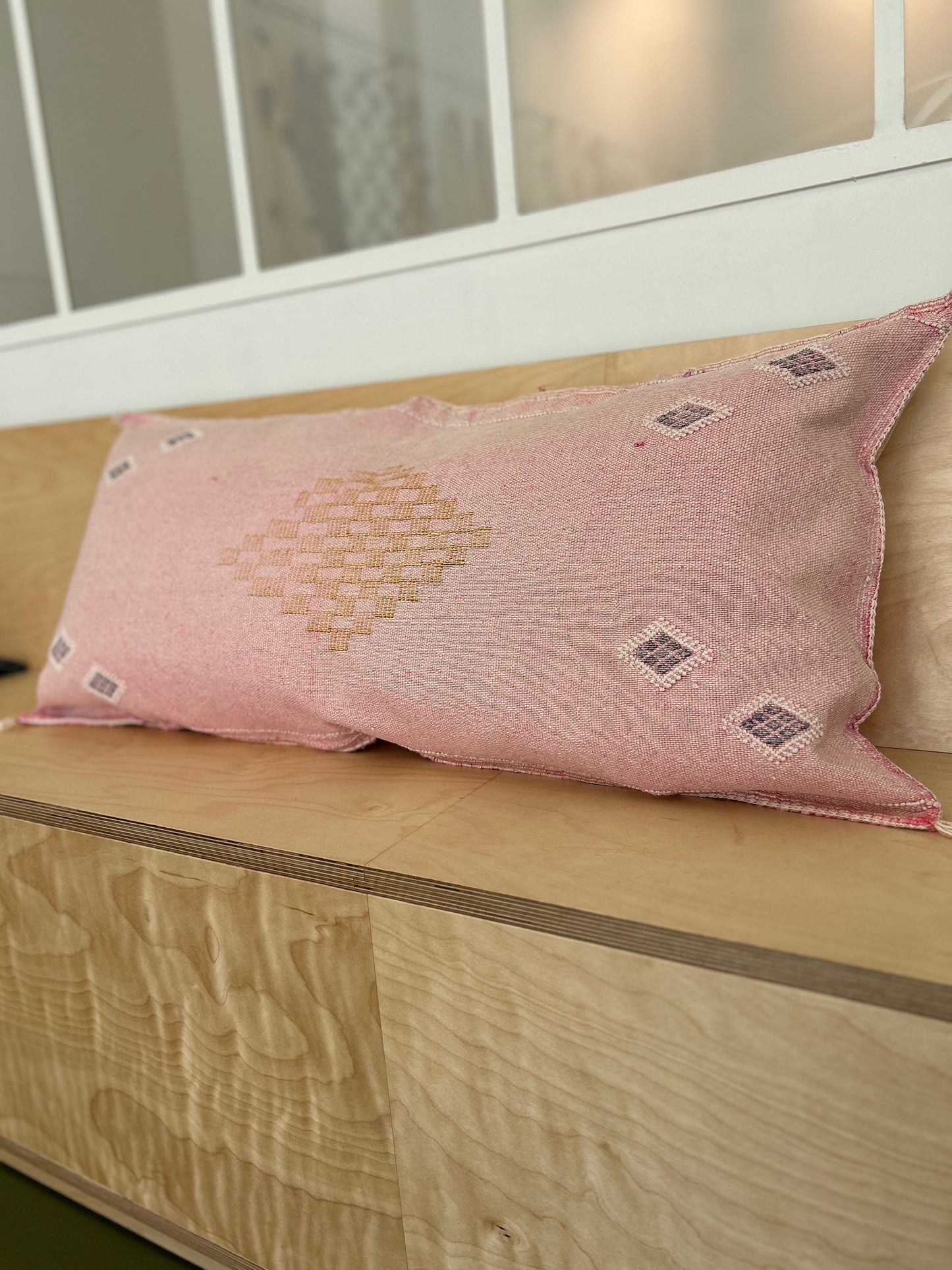 Desert Pink Large Cactus Silk Cushion Cover